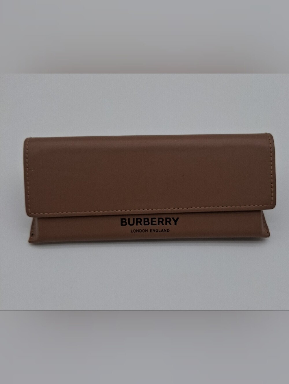 BURBERRY Folding Eyeglasses Sunglasses Case Tan Brown Collapsible Eyewear EUC